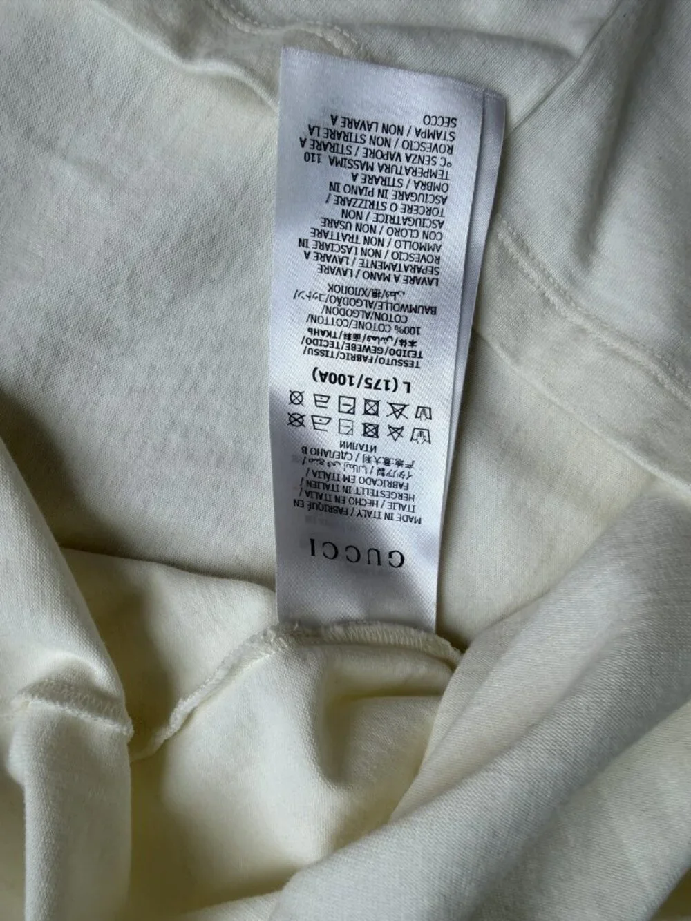 Gucci Ivory Blade Logo Tee L Italy Green Red Lightning